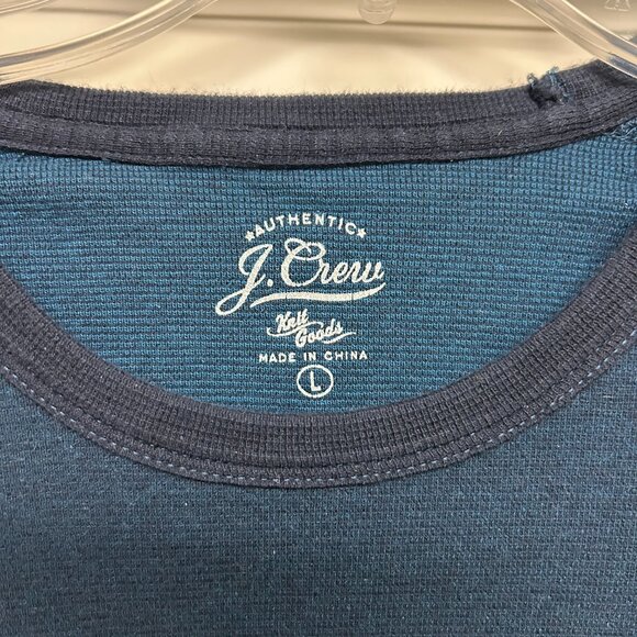 NWOT J. Crew Knit Goods Contrast Thermal Shirt L - Picture 2 of 4